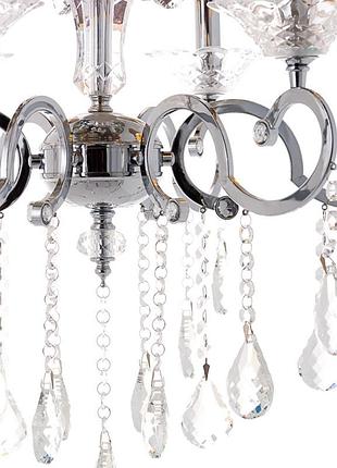 Люстра c коричневым абажуром и кристаллами (6 ламп) (ou002/6/chrom) elisey