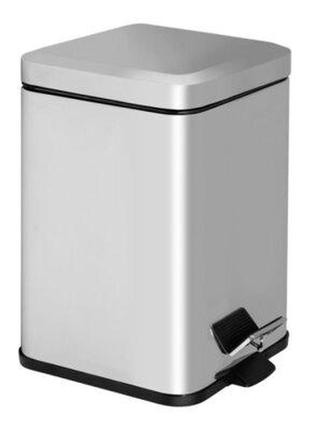 Ведро для мусора gedy argenta с педалью 5 л (2309-13) хром armor