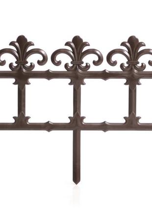 Садовое ограждение prosperplast garden, фигурное, коричневое, 3,7 м