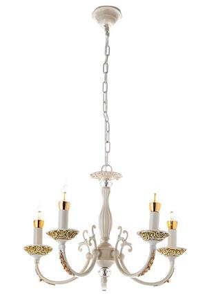 Люстра подвесная винтажная белая (5 ламп) (fn005/5) elisey