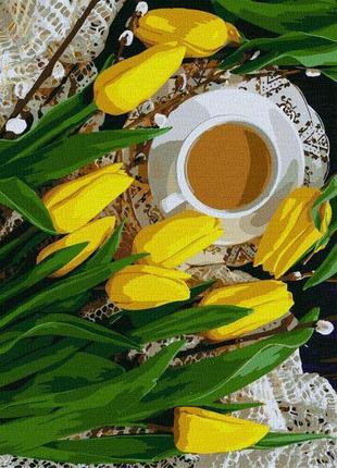 Картина по номерам идейка весенний завтрак ©katryn_elen 40х40см kho2997 набор для росписи по цифрам