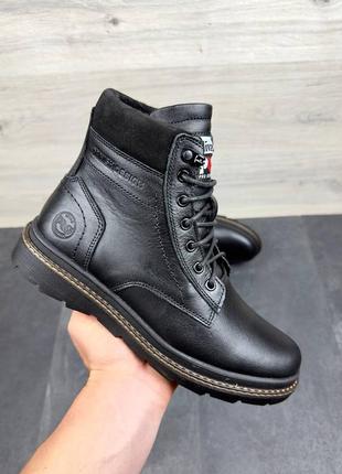 Чоловічі зимові шкіряні високі черевики3 фото