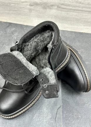 Чоловічі зимові шкіряні високі черевики6 фото