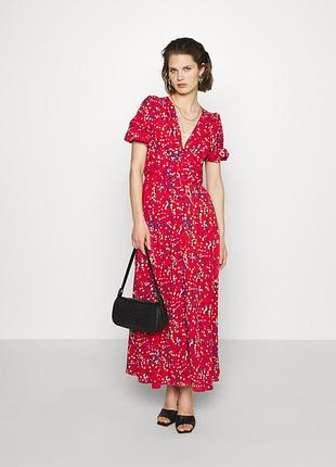 Платье макси с поясом в мелкий горох what wear