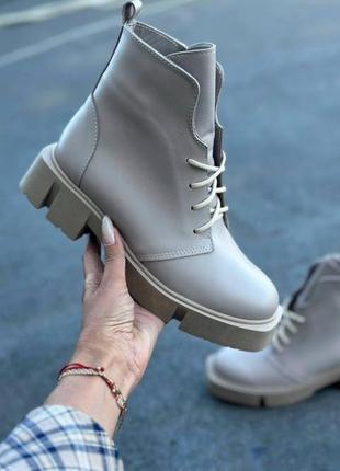 36-41 рр деми/зима ботинки на платформе натуральная замша/кожа черные, капучино, бежевые