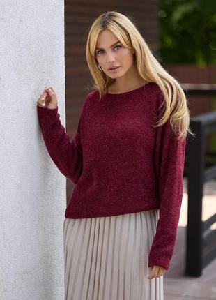 Тонкий нежный вязаный джемпер цвета марсала. модель 2407 trikobakh