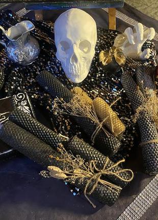 Набір свічок із вощини чорна свічка з бджолиного воску