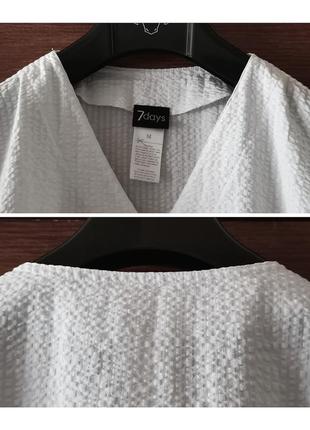 Сорочка жатка с коротким рукавом 7days белая свободная футболка удлиненная блуза футболочного кроя6 фото