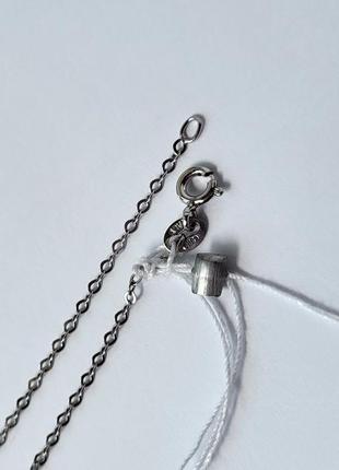 Серебряная тонкая цепочка цепь круглый якорь 40 см серебро 925 пробы родированное...