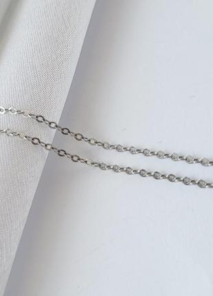 Серебряная тонкая цепочка цепь круглый якорь 40 см серебро 925 пробы родированное...