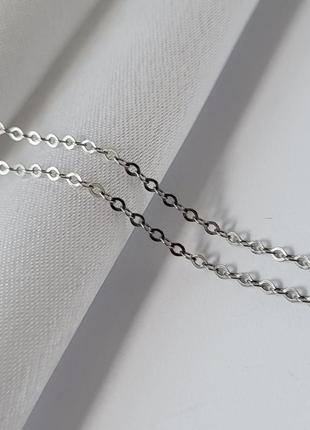 Серебряная тонкая цепочка цепь круглый якорь 40 см серебро 925 пробы родированное...