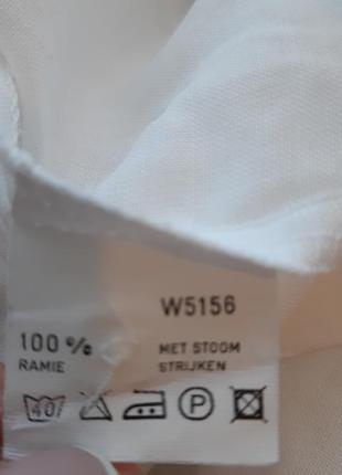 Винтажная белая рубашка из китайской крапивы рами 3/4 рукав, размер 36 promiss7 фото