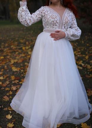 Ніжне, легеньке, шифонове весільне плаття в стилі бохо