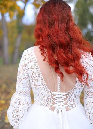 Ніжне, легеньке, шифонове весільне плаття в стилі бохо