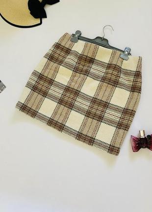 Тепла спідниця у клітинку високий вміст вовни р.l