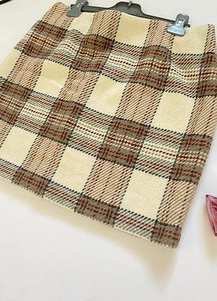Тепла спідниця у клітинку високий вміст вовни р.l7 фото