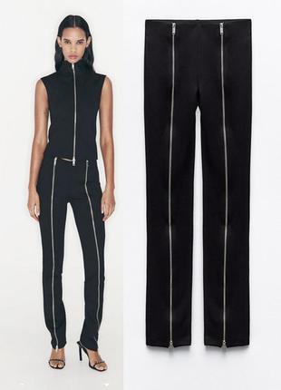 Леггинсы zara с молниями р.m