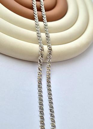 Серебряная цепочка плоская цепь нонна 50 см серебро 925 пробы родированное 813р1/50 5.40г