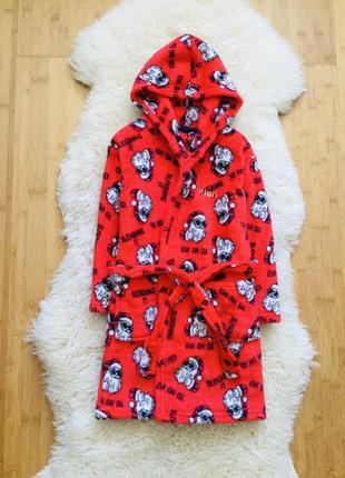 Disney флісовий, махровий халат 5-6 рок., з санта клаусом. банний, теплий. стан нового, слідів носки