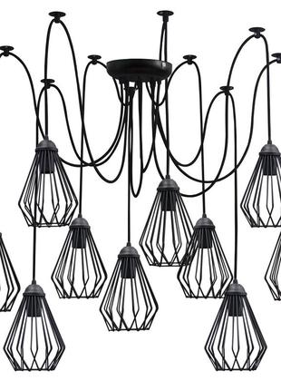 Люстра паук на десять плафонов msk electric silvia nl 05371-10