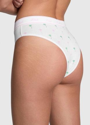 Трусики белые хлопковые бразилиана оригинал victoria’s secret pink