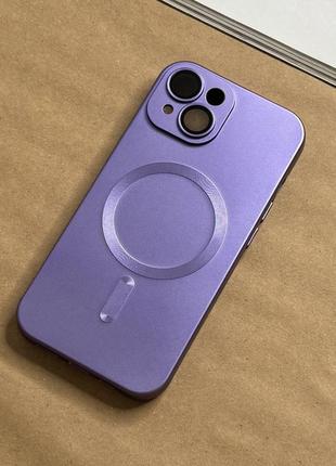 Чохол на iphone 14, матовий, світлий фіолетовий колір. чохол з захистом камери
