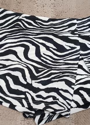 Классные шорты юбка женская юбка в принт зебра