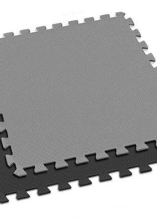 Мат-пазл hop-sport eva 1см hs-a010pm - 6 частей черно-серый