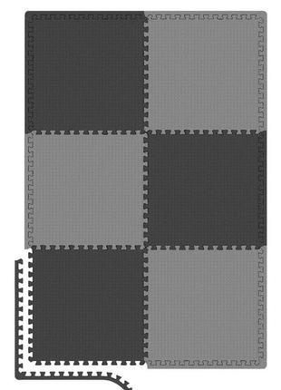 Мат-пазл hop-sport eva 1см hs-a010pm - 6 частей черно-серый