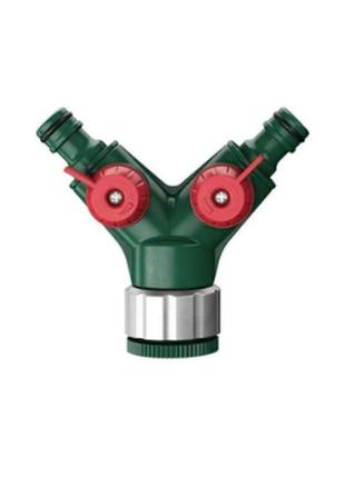 Розгалужувач 2-х канальний для шланга parkside 33, 3 и 26, 5 мм (g 1", g3/4")