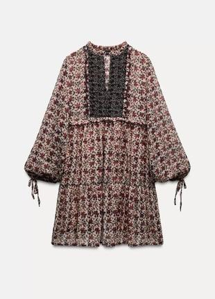 Коротка сукня жіноча з коміром zara new4 фото