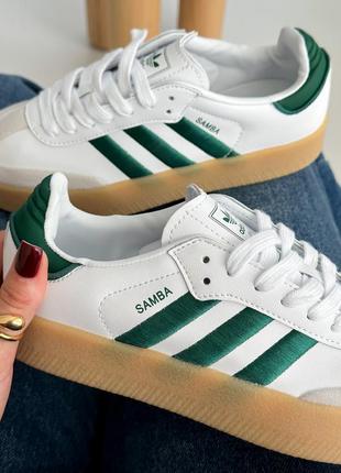 Кеди adidas samba platform white\green