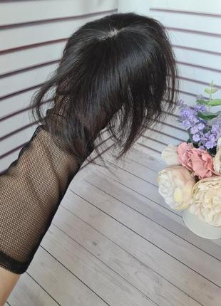 Мини накладка топер макушка челка 100% натуральный славянский волос с имитацией кожи головы.