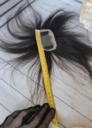 Мини накладка топер макушка челка 100% натуральный славянский волос с имитацией кожи головы.