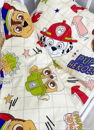 Постель детская. простынь 220×150+ наволочка комплект постельного белья "щенячий патруль"