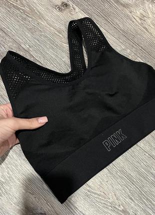 Новий базовий спортивний чорний топ victoria’s secret sport pink vs оригінал
