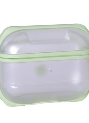 Airpods pro case — eggshell pc with sensitive button — green1 фото
