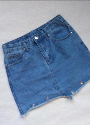 Короткая джинсовая юбка1 фото