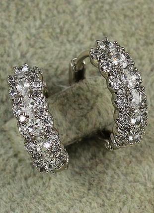 Серьги кольца хuping jewelry стужа 1,5 см серебристые