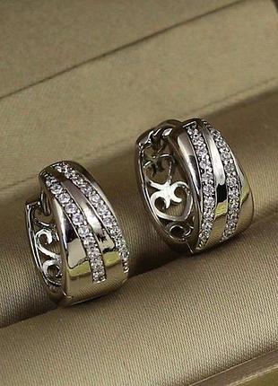 Серьги кольца хuping jewelry септа 1,5 см серебристые