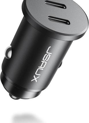 Автомобильное зарядное устройство mini usb c, 40 вт, jsaux dual type c, 20 вт