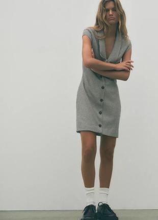 Короткое платье женское в клетку zara new