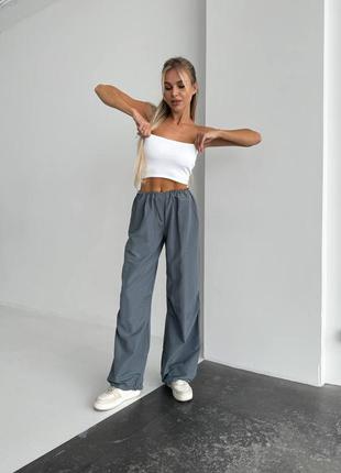 Сірі брюки парашути на затяжках keepstyle rikky