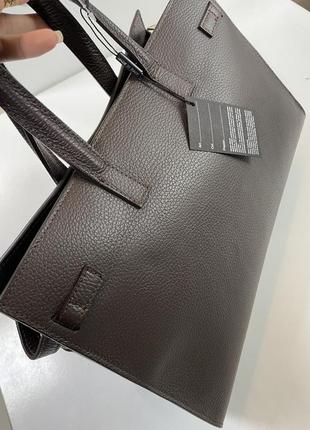 Трендова коричнева сумка шкіра натуральна італія3 фото