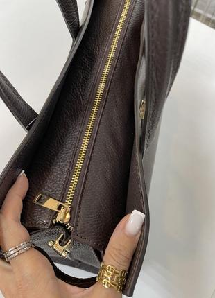 Трендова коричнева сумка шкіра натуральна італія4 фото