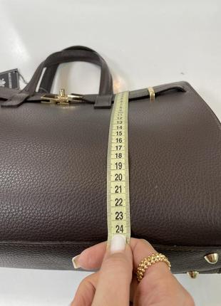 Трендова коричнева сумка шкіра натуральна італія6 фото