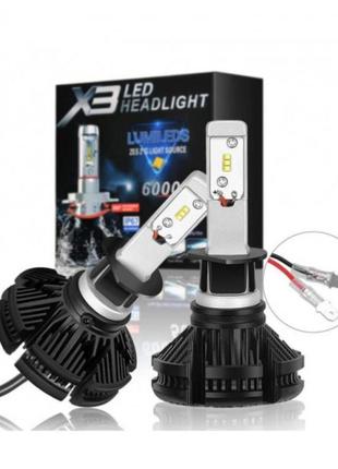 Надійні світлодіодні лампи в авто x3 h3,дуже яскраві автомобільні лед-лампи для фар, автолампи в машину6 фото
