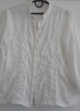 Винтажная блуза рубашка воротник стойка размер 42/446 фото