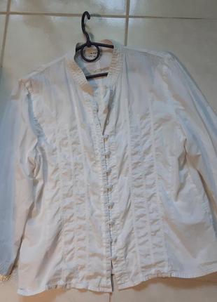Винтажная блуза рубашка воротник стойка размер 42/445 фото