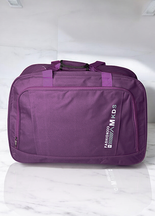 Дорожня сумка, містка, спортивна, на блискавці, фіолетова, 24-229